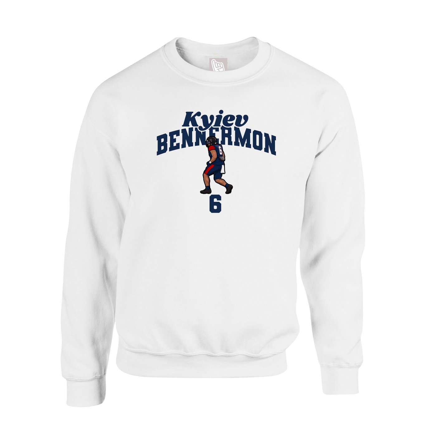 Fleece Crew — Signature Arch in White