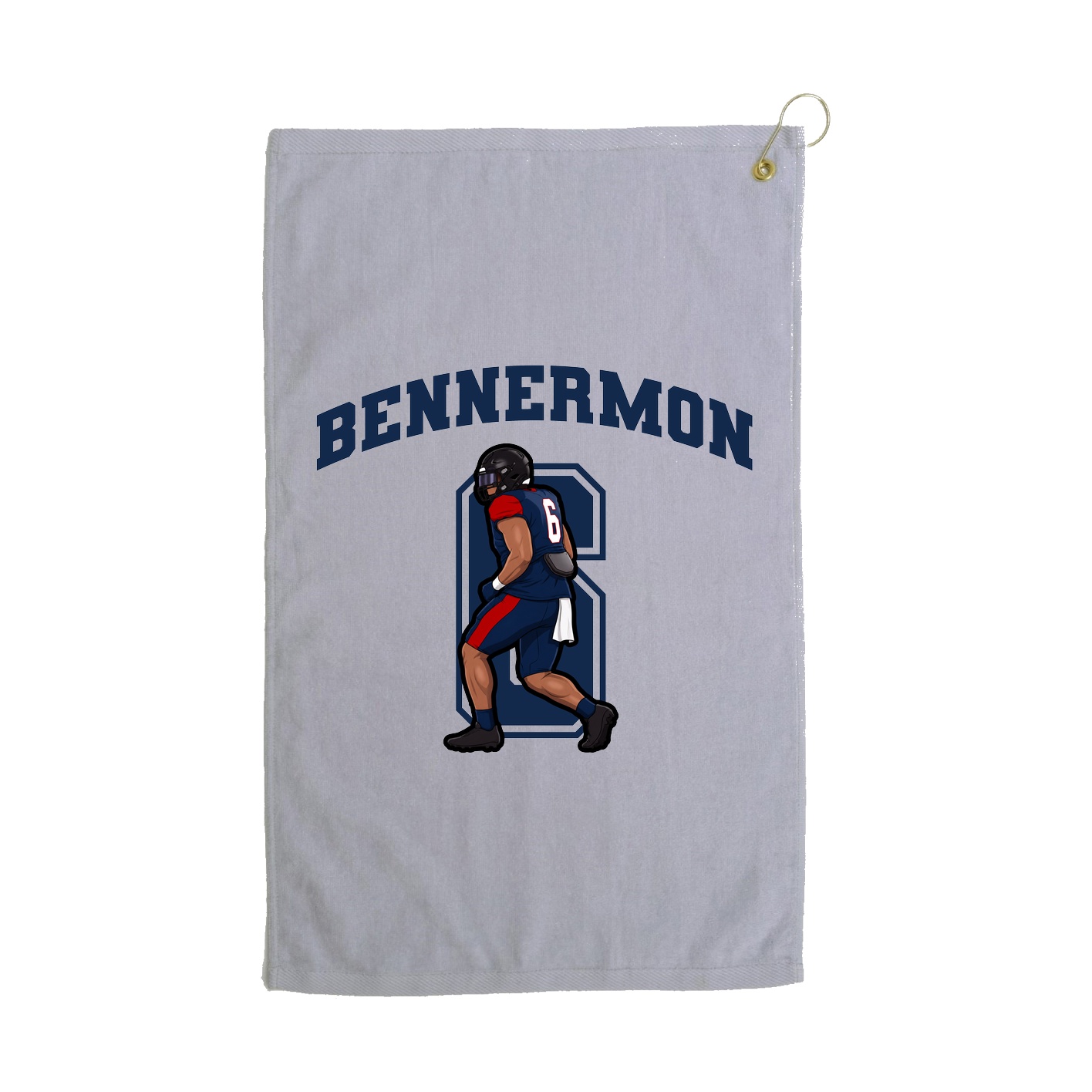 Golf Towel — Number in Grey