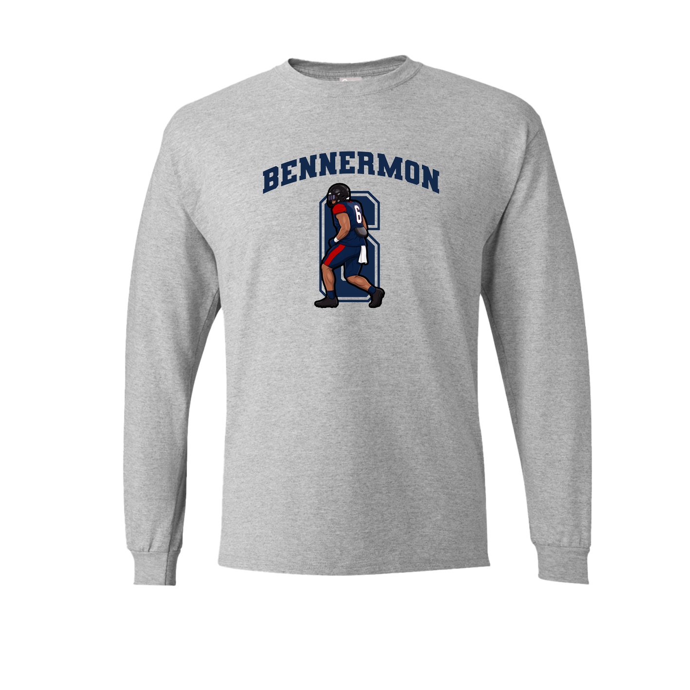 Long Sleeve Tee — Number in Grey