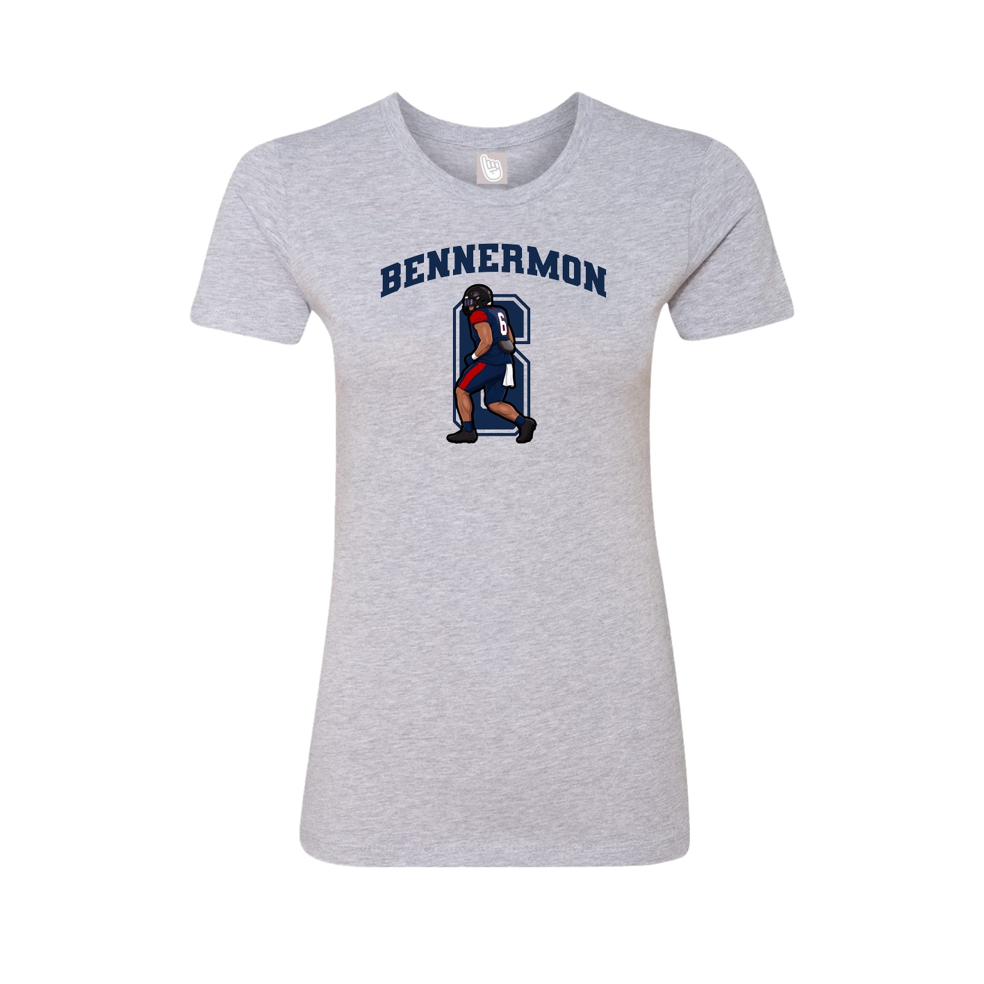 Fitted Women's Tee — Number in Grey
