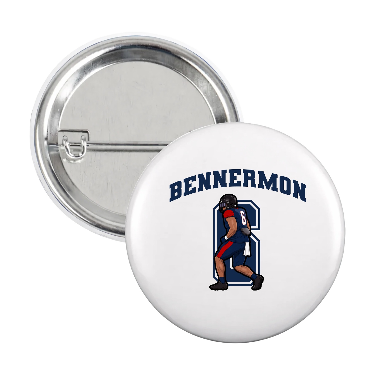 Game Day Button — Number in White
