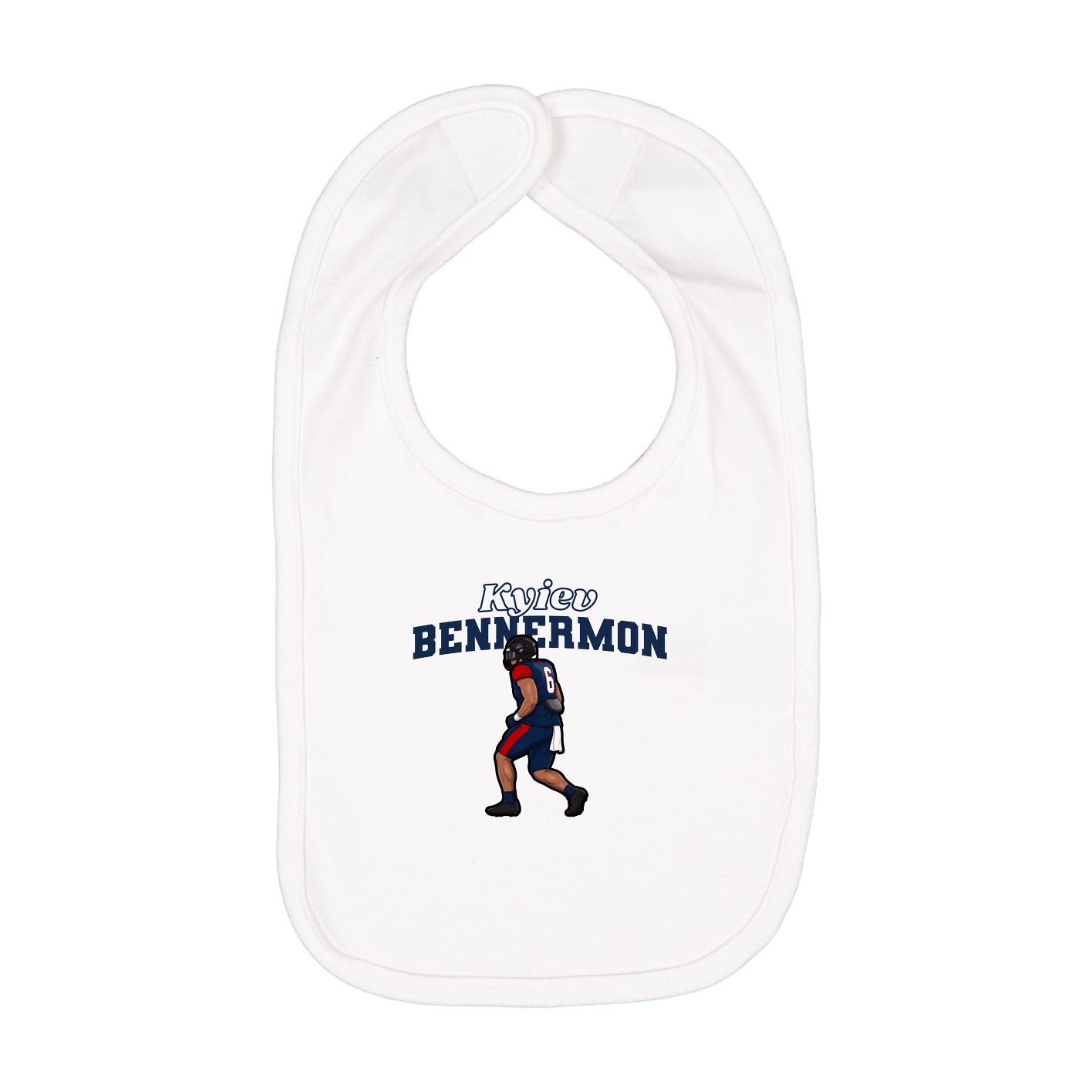 Infant Bib — Name Arch in White
