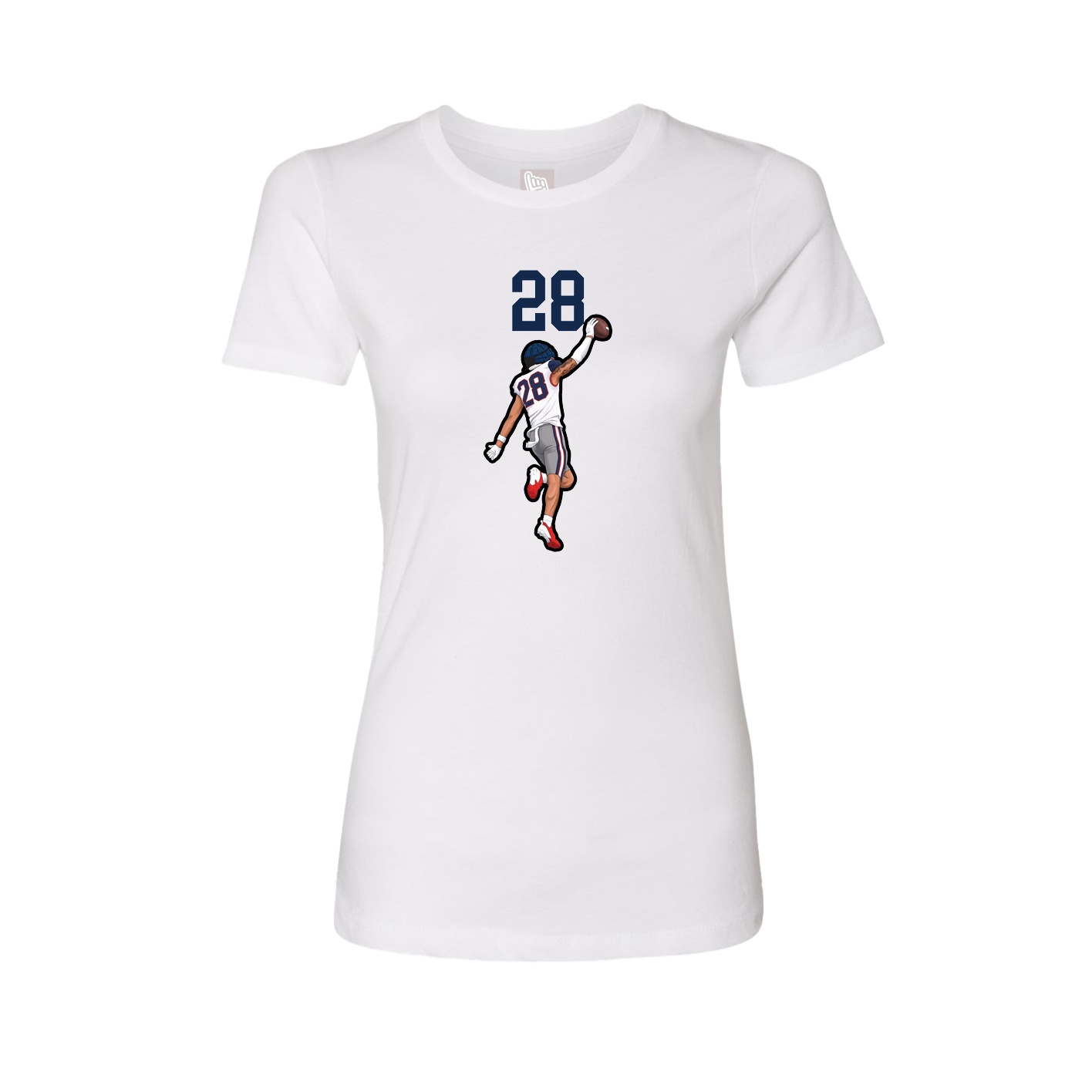 Fitted Women's Tee — Number Top in White