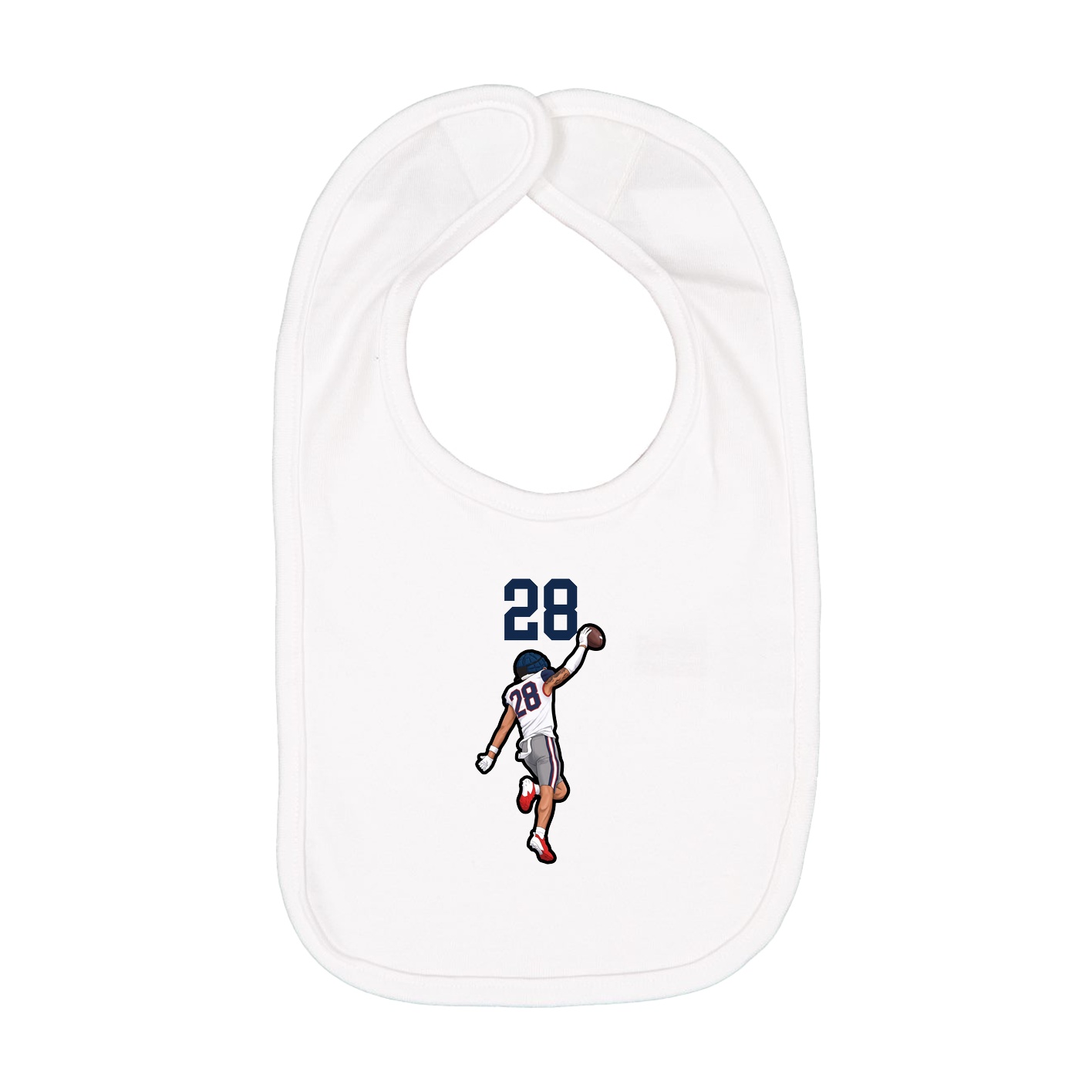 Infant Bib — Number Top in White