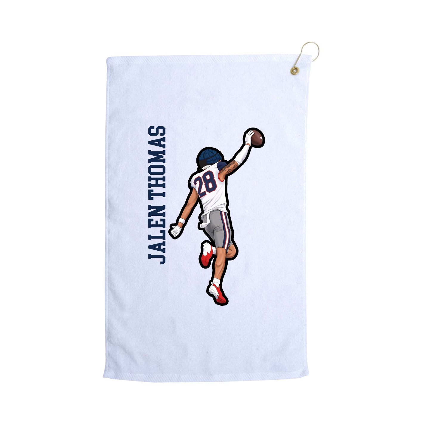 Golf Towel — Name Vertical in White