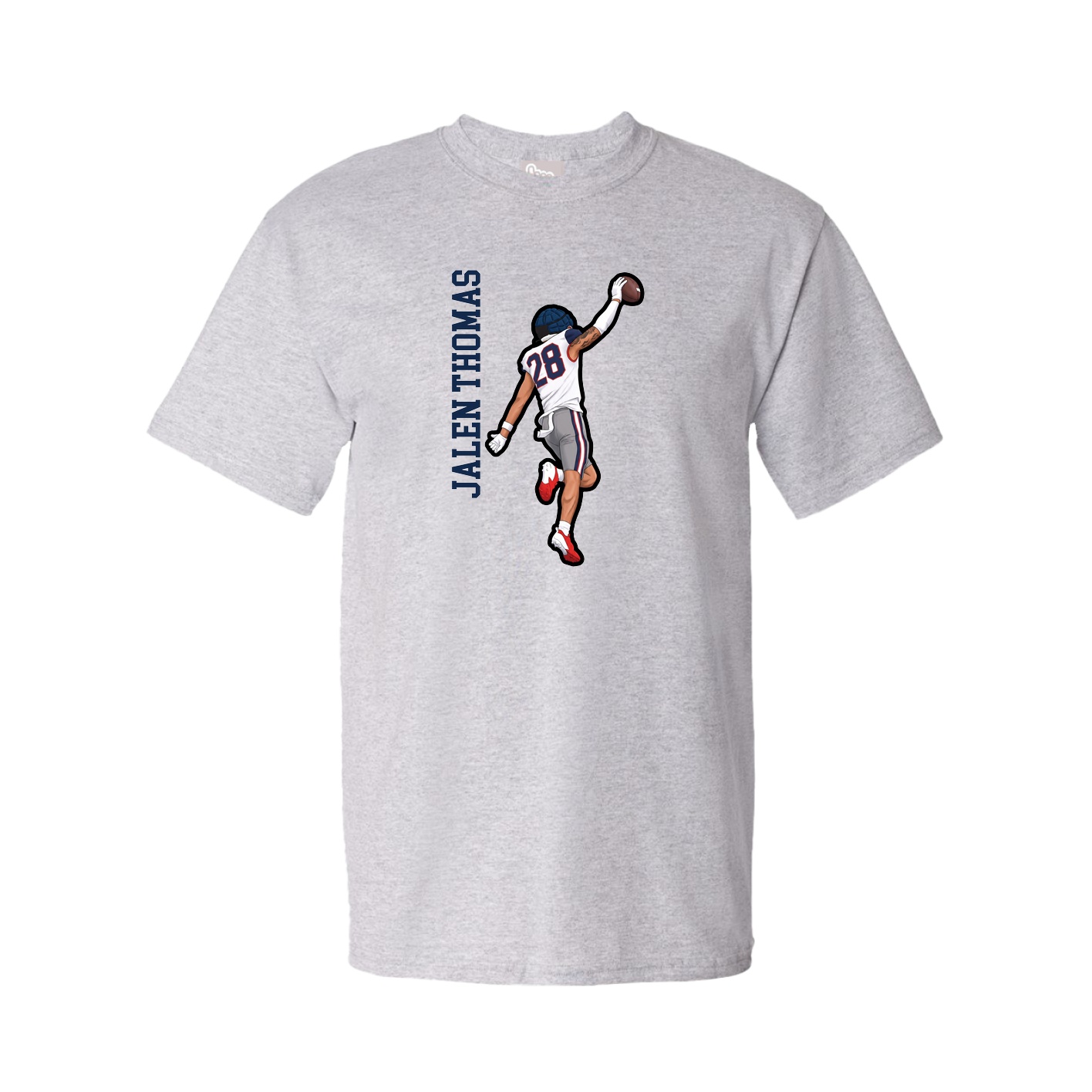 Tee — Name Vertical in Grey