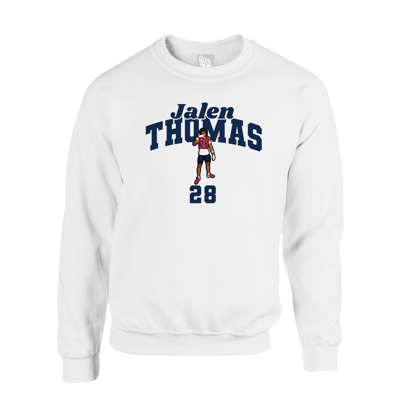 Fleece Crew — Signature Arch in White