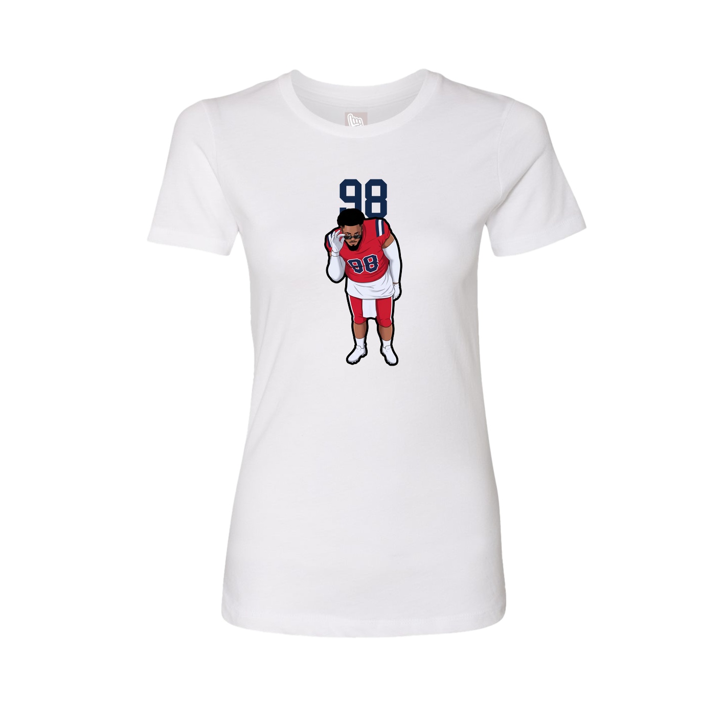 Fitted Women's Tee — Number Top in White