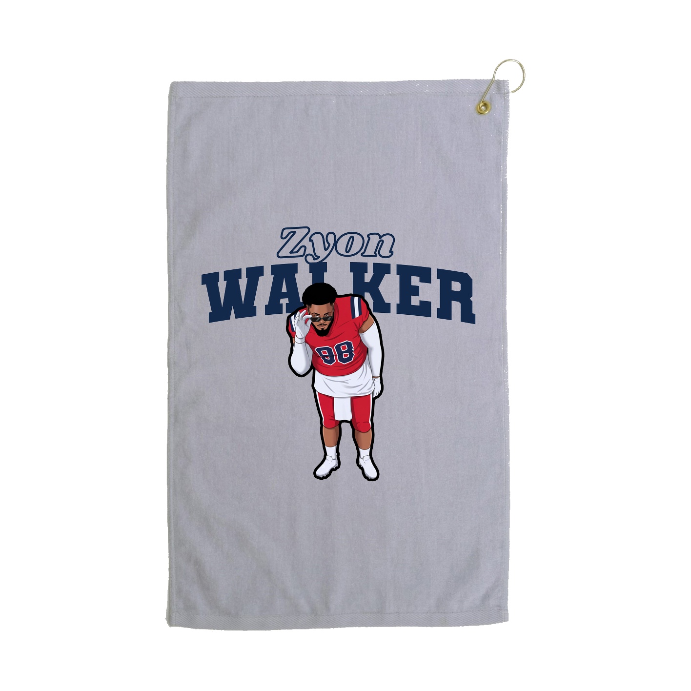 Golf Towel — Name Arch in Grey