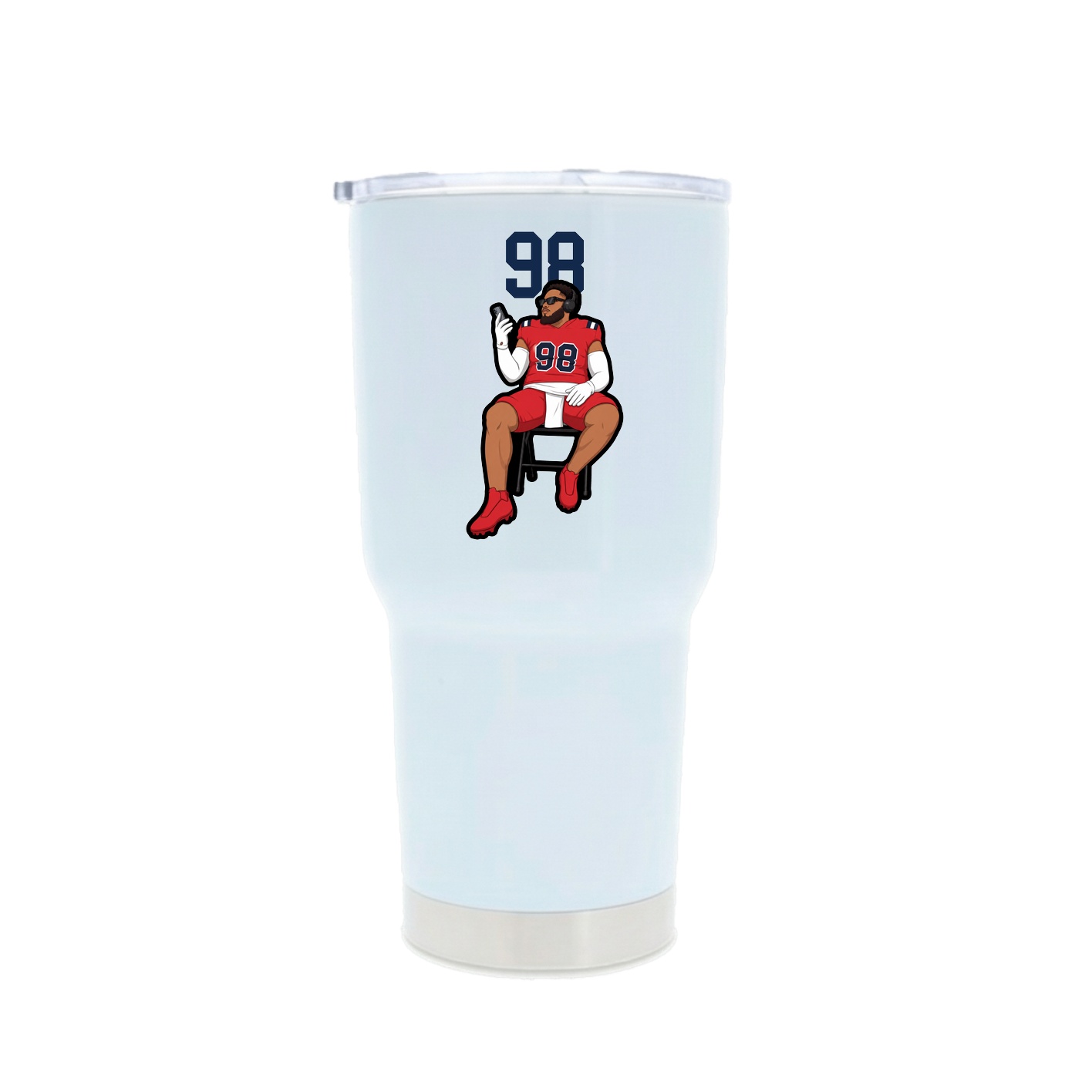 30oz Stainless Steel Tumbler — Number Top in White