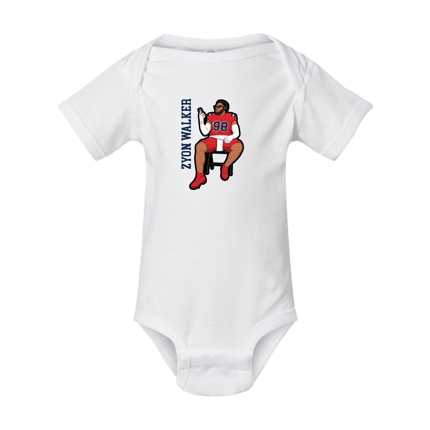 Baby Onesie — Name Vertical in White