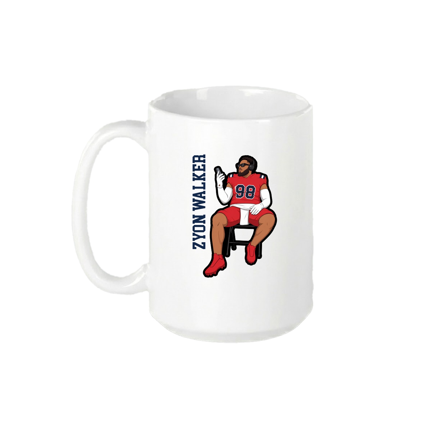 15oz Coffee Mug — Name Vertical in White