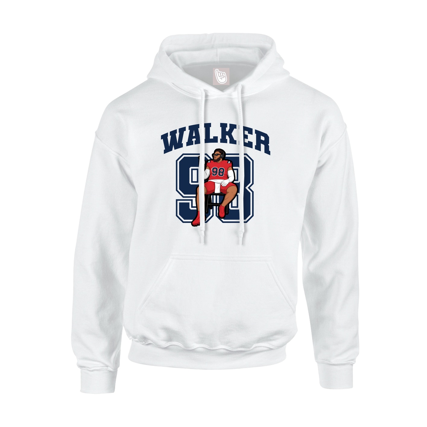 Hoodie — Number in White