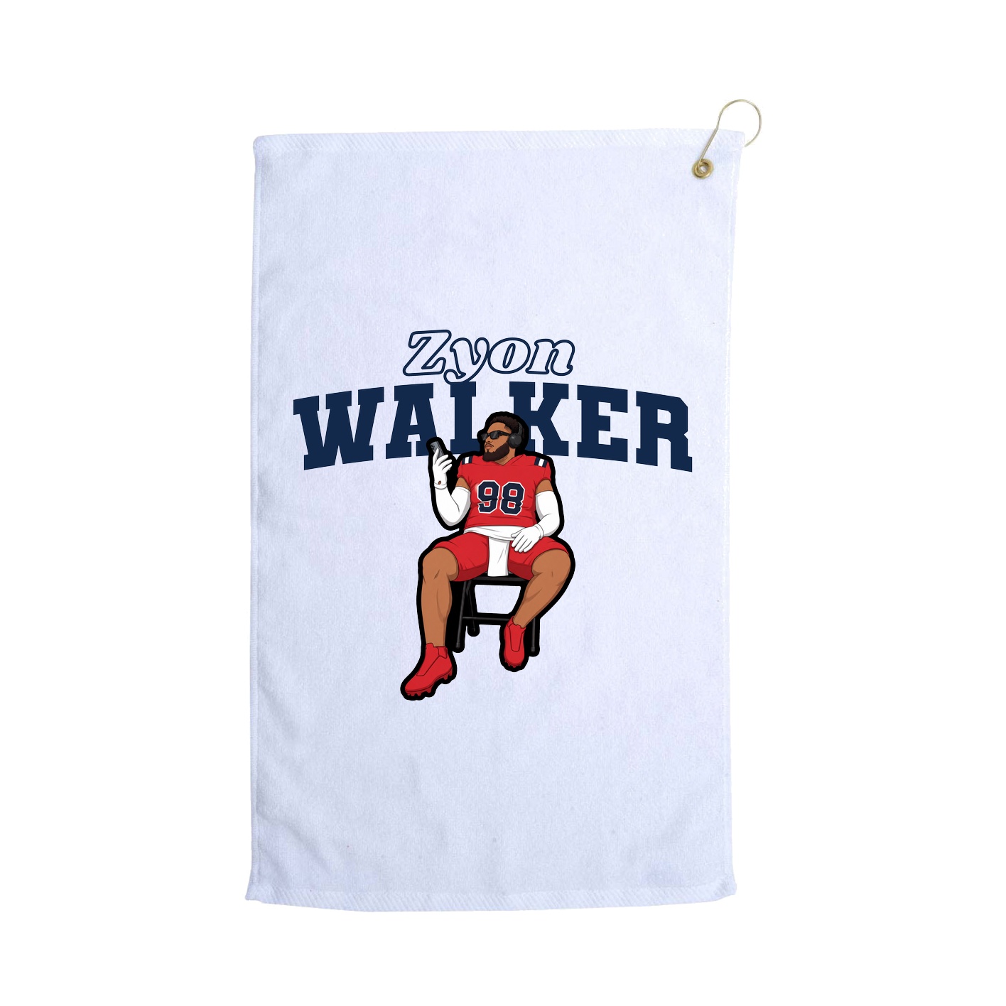Golf Towel — Name Arch in White