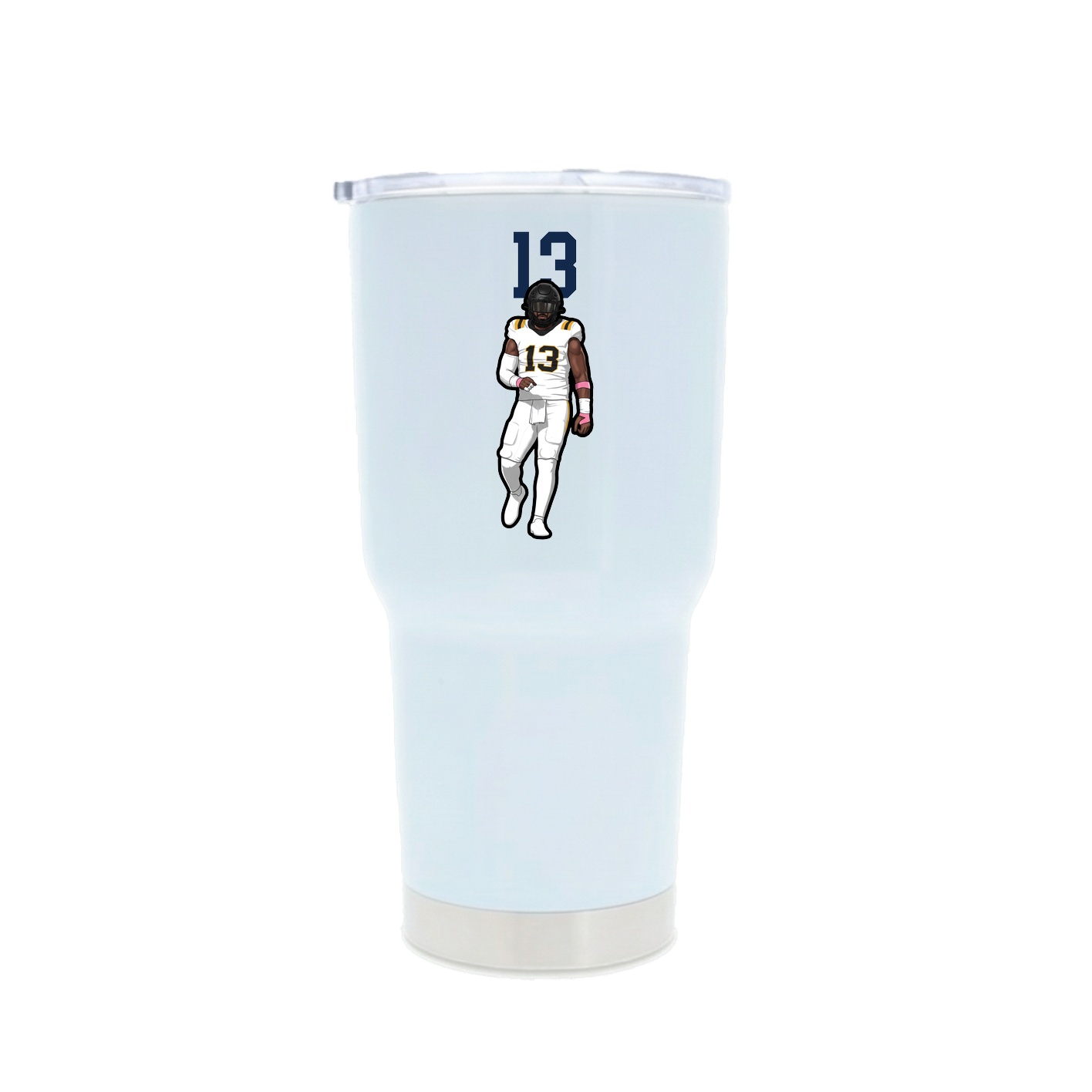 30oz Stainless Steel Tumbler — Number Top in White