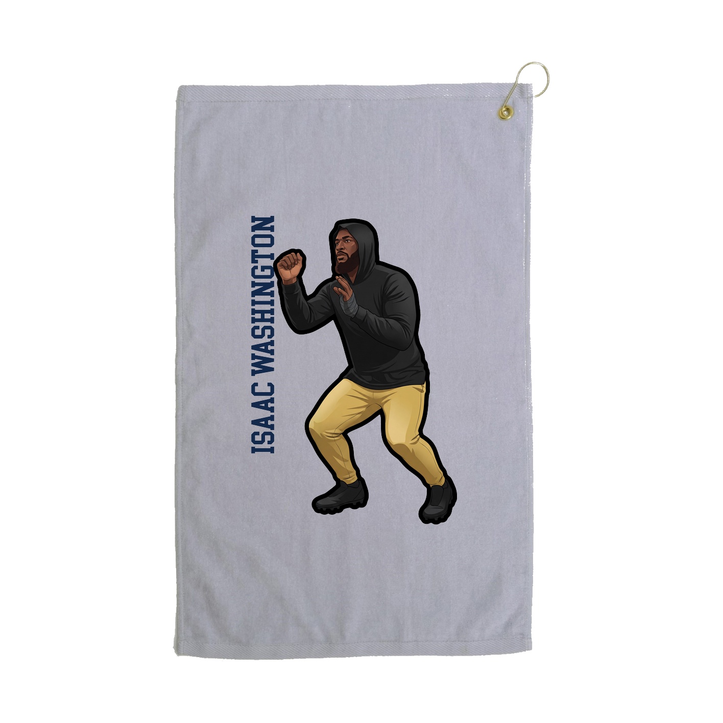 Golf Towel — Name Vertical in Grey