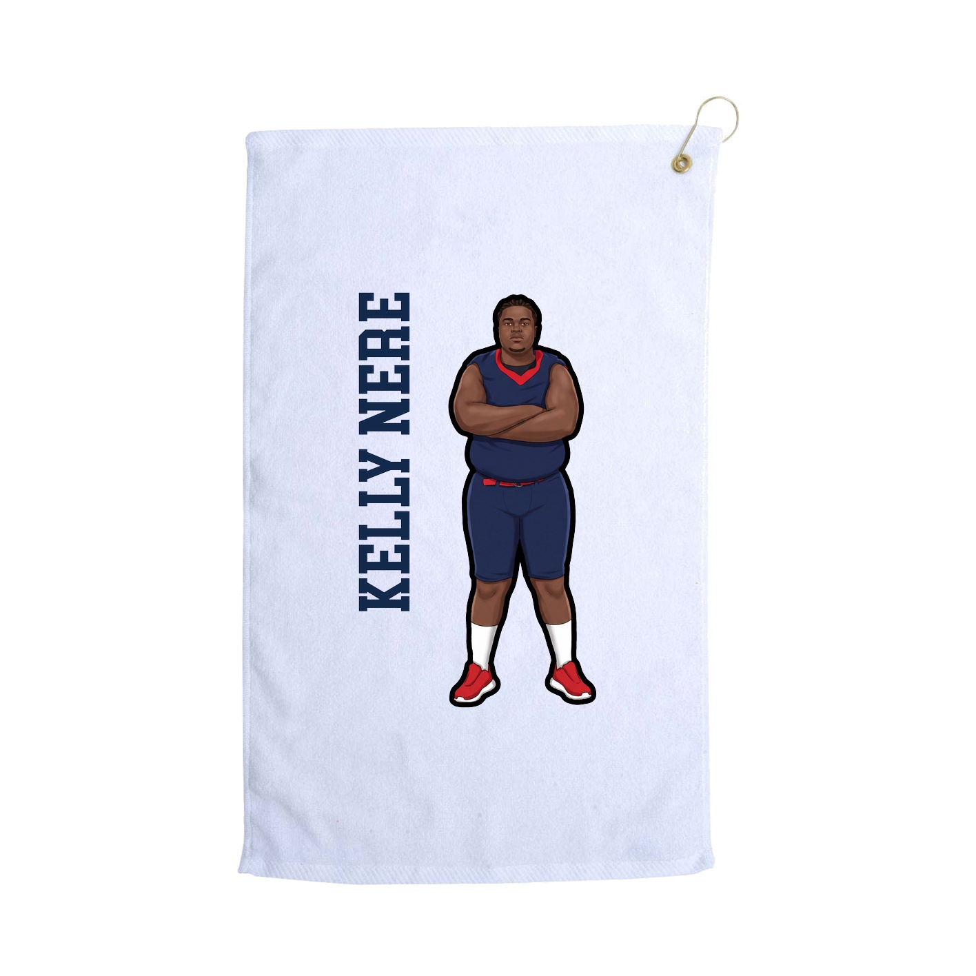 Golf Towel — Name Vertical in White