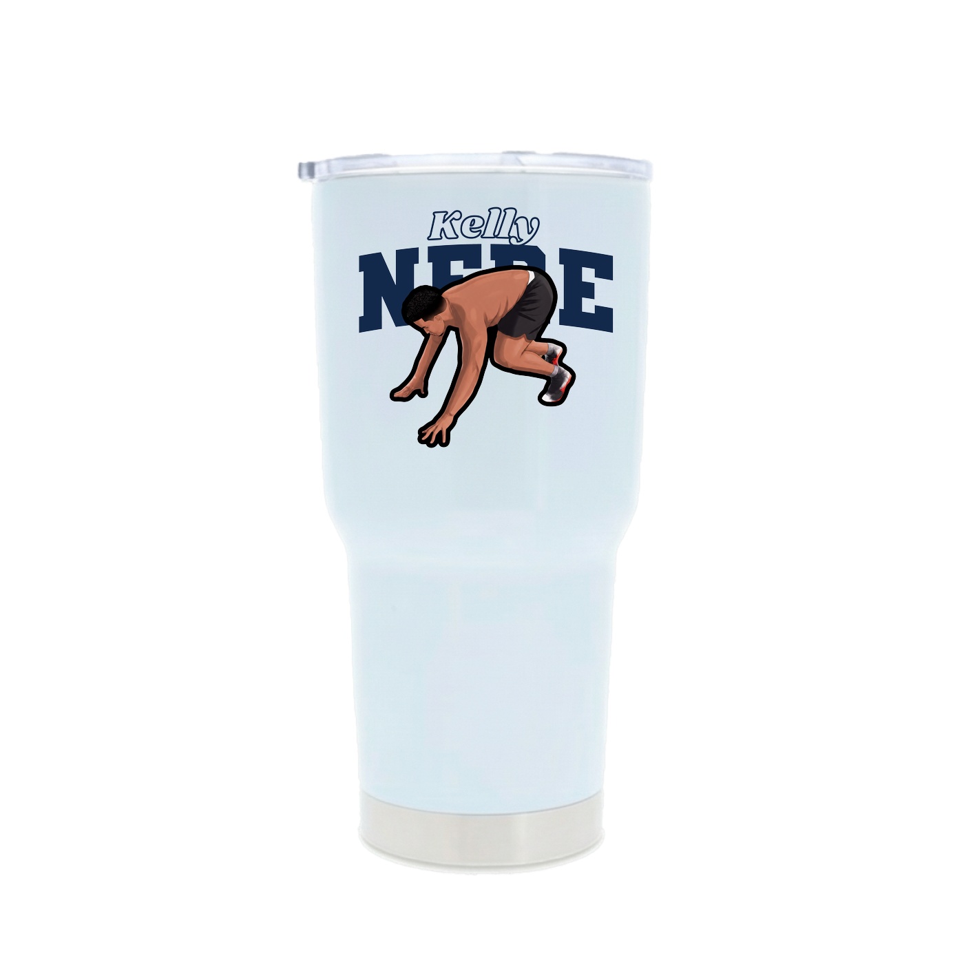 30oz Stainless Steel Tumbler — Name Arch in White