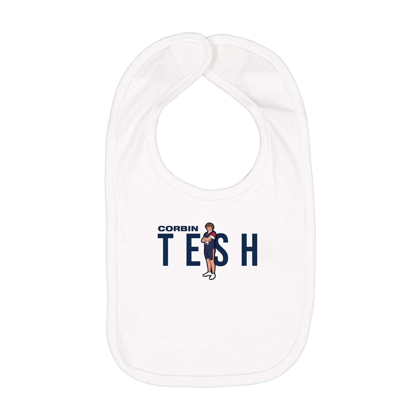 Infant Bib — Player Name in White