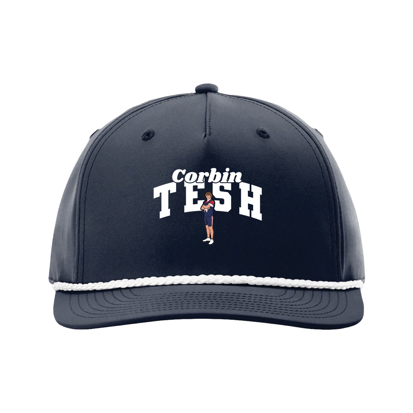 Five-Panel Classic Rope Cap — Signature Arch in Navy