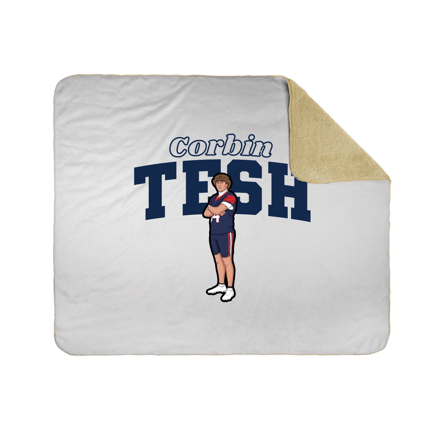 Throw Blanket — Name Arch in White