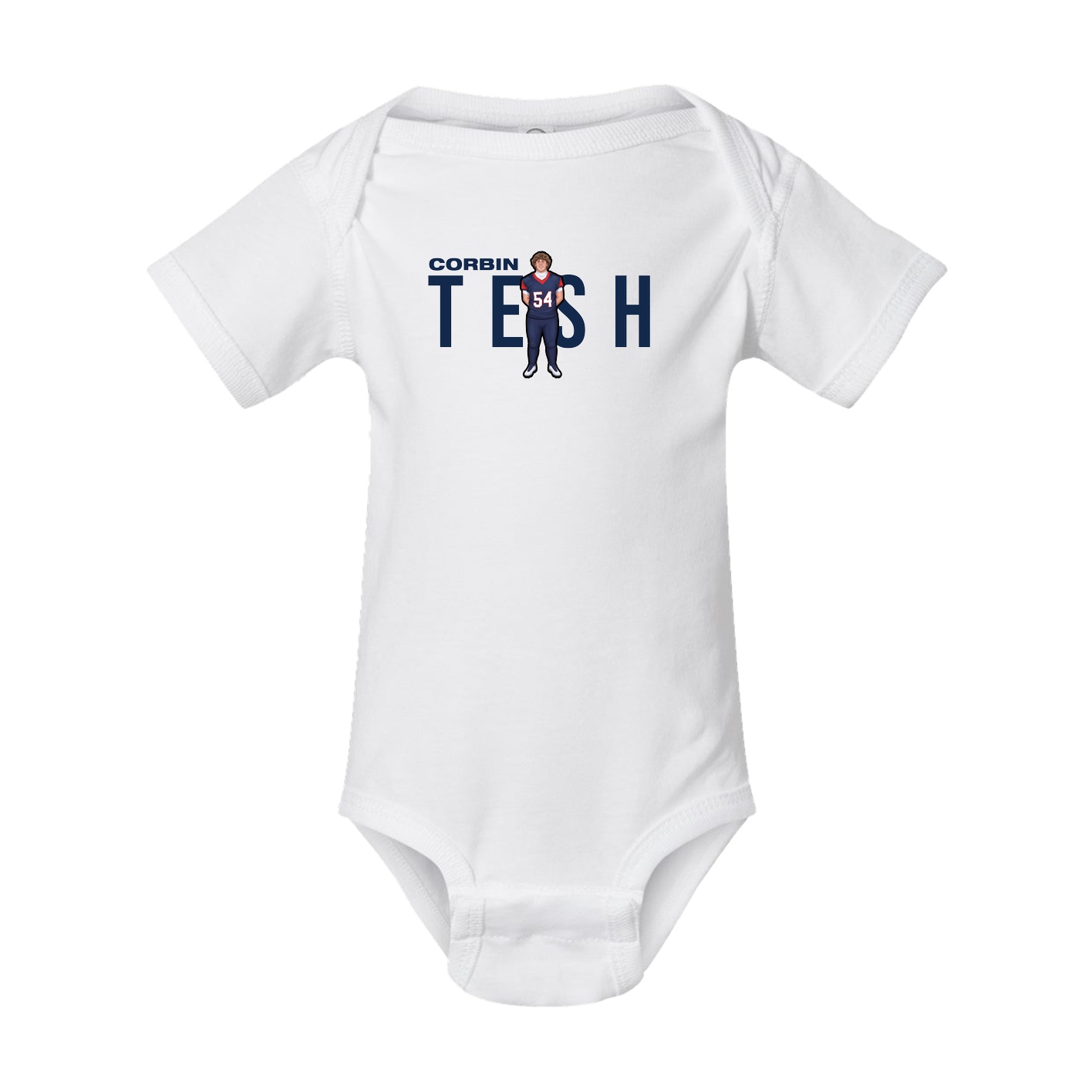 Baby Onesie — Player Name in White