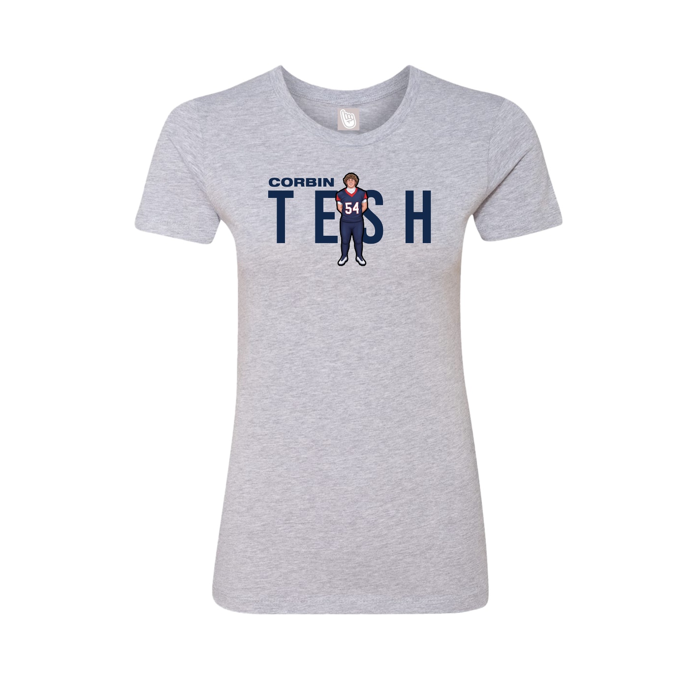 Fitted Women's Tee — Player Name in Grey