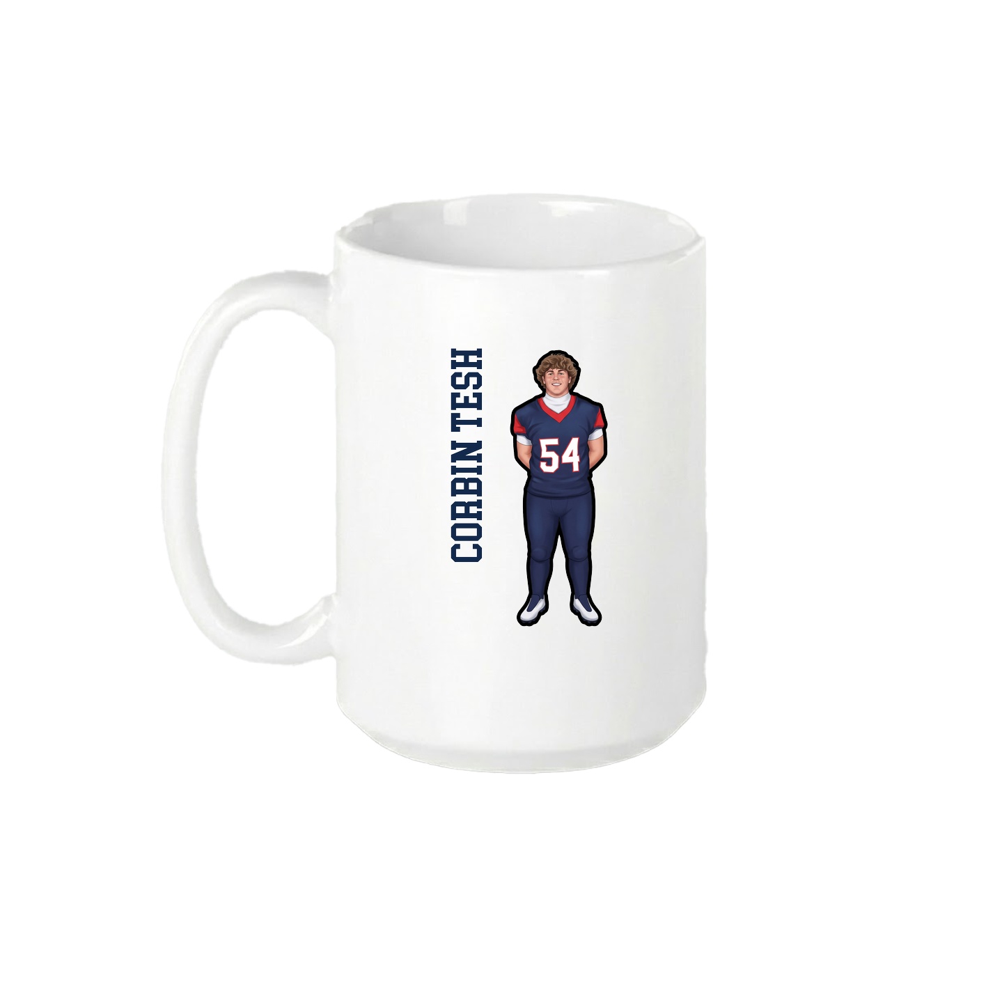 15oz Coffee Mug — Name Vertical in White