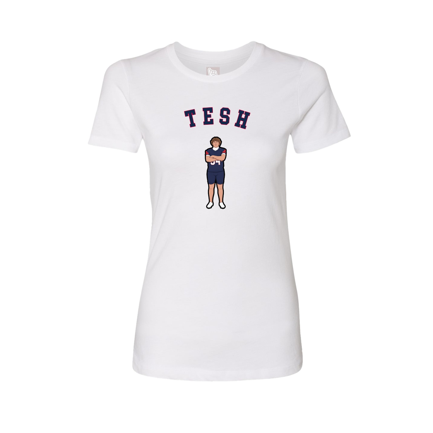 Fitted Women's Tee — Shirsey Arch in White