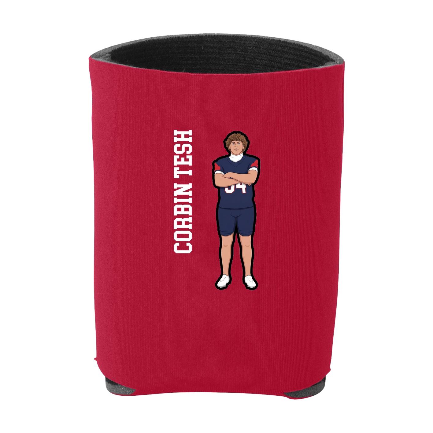 Can Holder — Name Vertical in Red