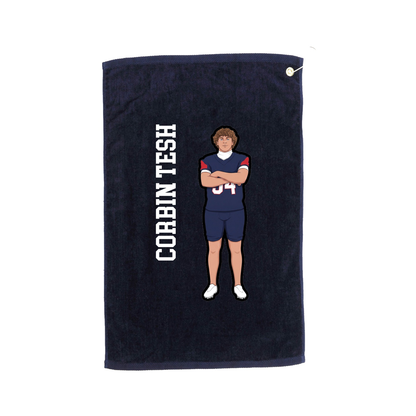 Golf Towel — Name Vertical in Navy