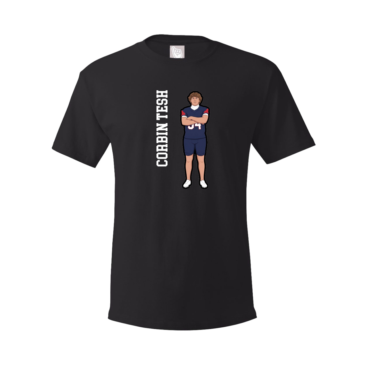 Youth Tee — Name Vertical in Black