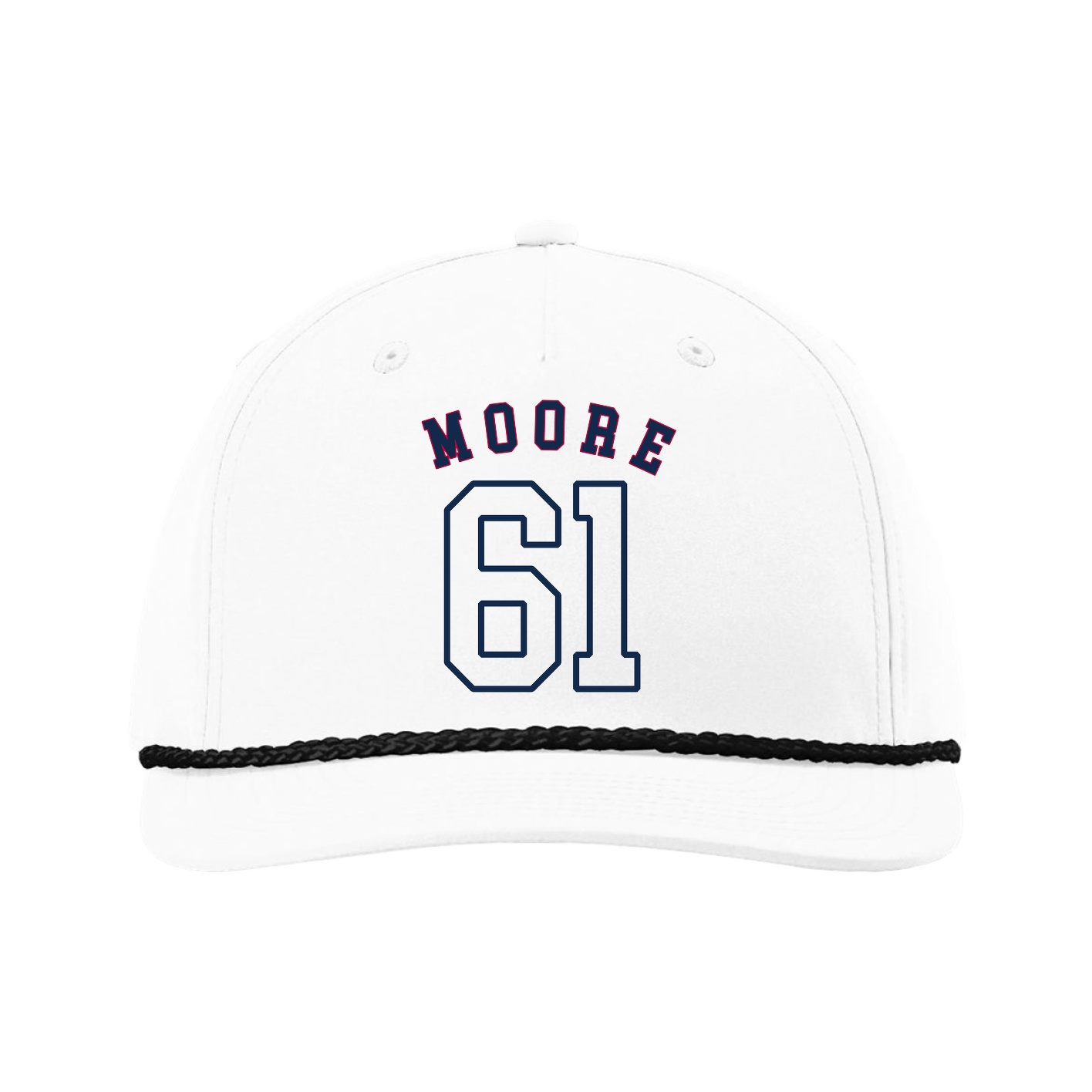 Five-Panel Classic Rope Cap — Shirsey Arch in White