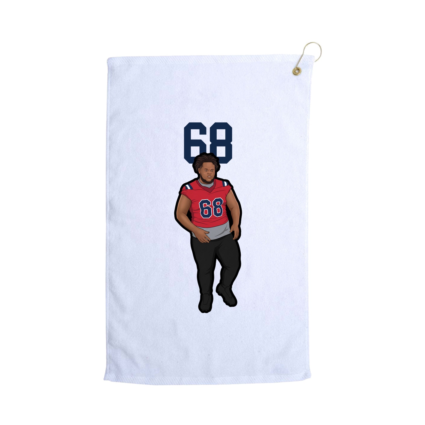 Golf Towel — Number Top in White