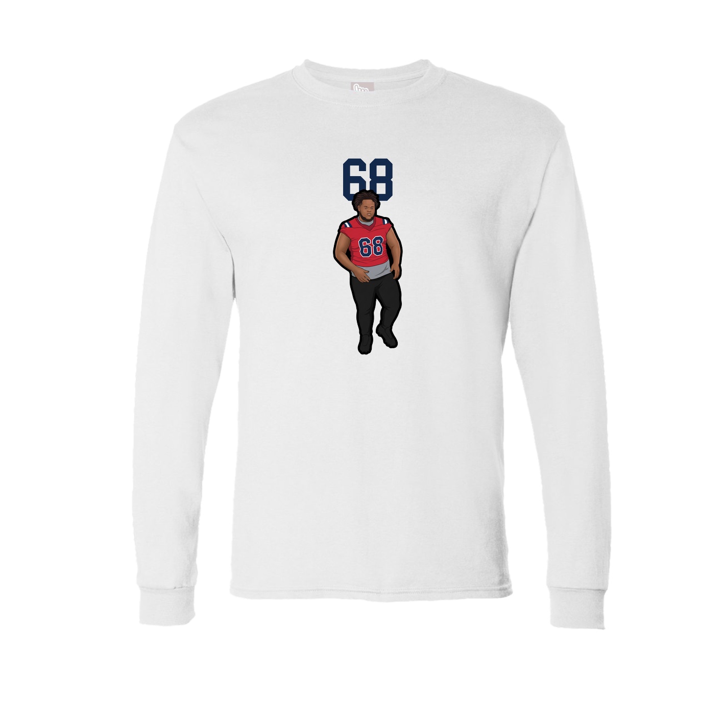 Long Sleeve Tee — Number Top in White