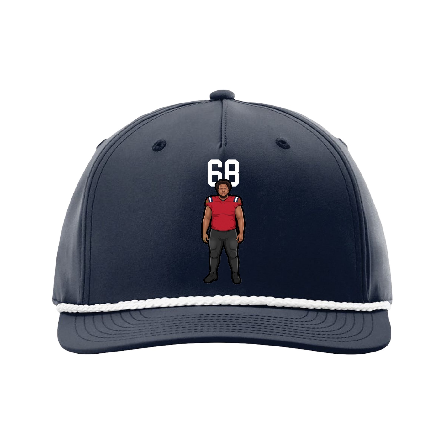 Five-Panel Classic Rope Cap — Number Top in Navy