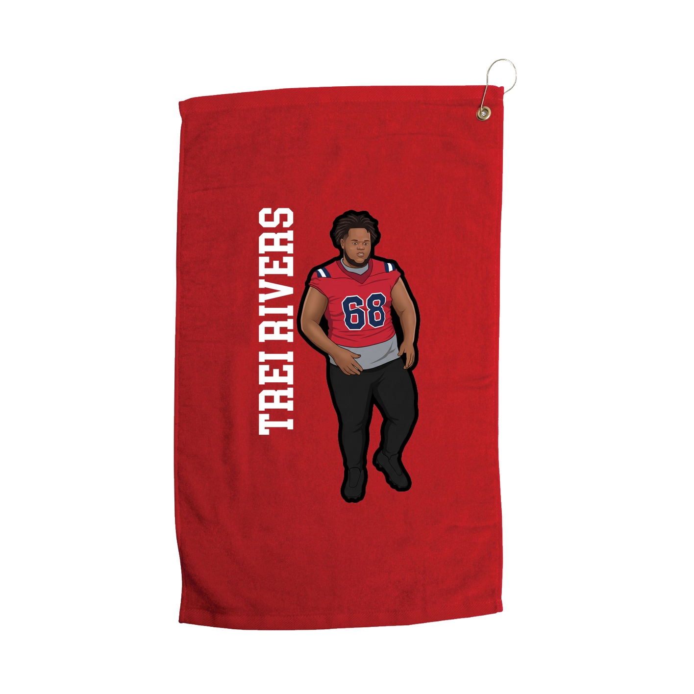 Golf Towel — Name Vertical in Red