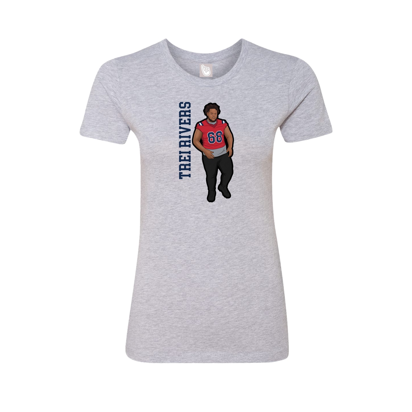 Fitted Women's Tee — Name Vertical in Grey