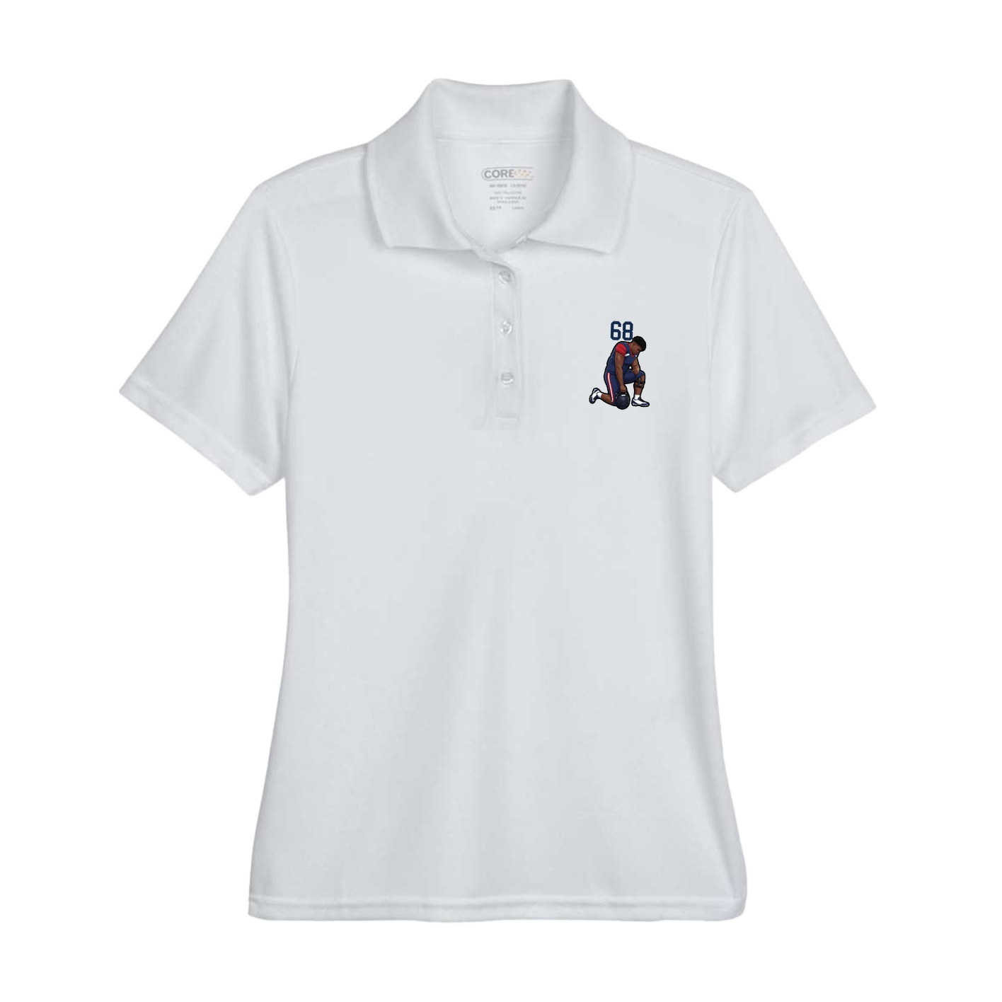 Womens Performance Polo — Number Top in Grey