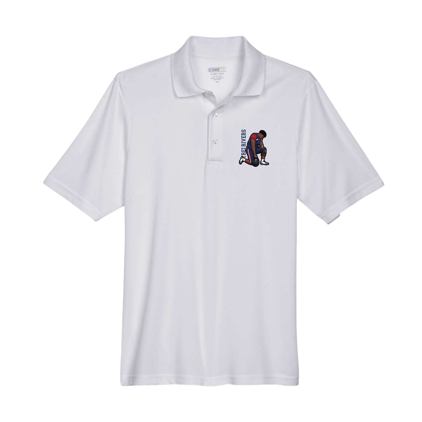 Performance Polo — Name Vertical in Grey