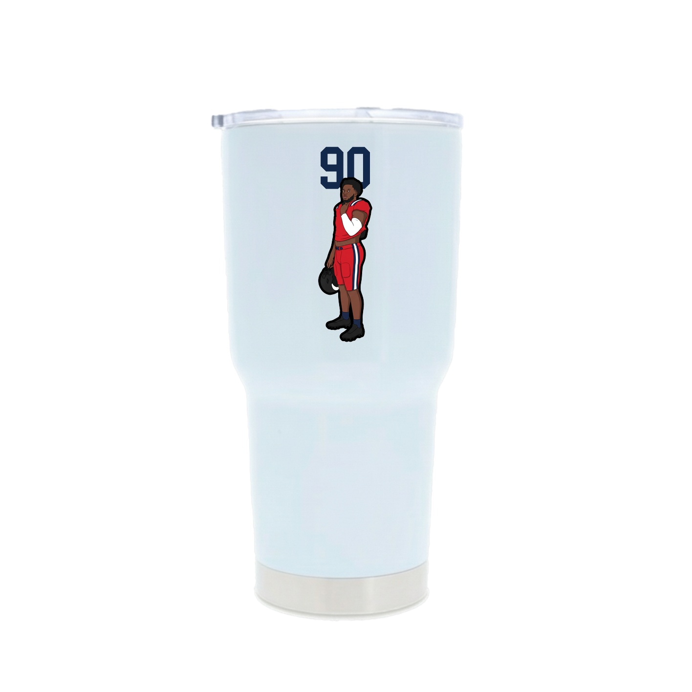 30oz Stainless Steel Tumbler — Number Top in White