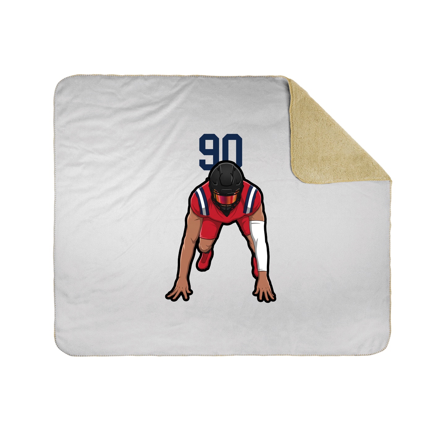 Throw Blanket — Number Top in White