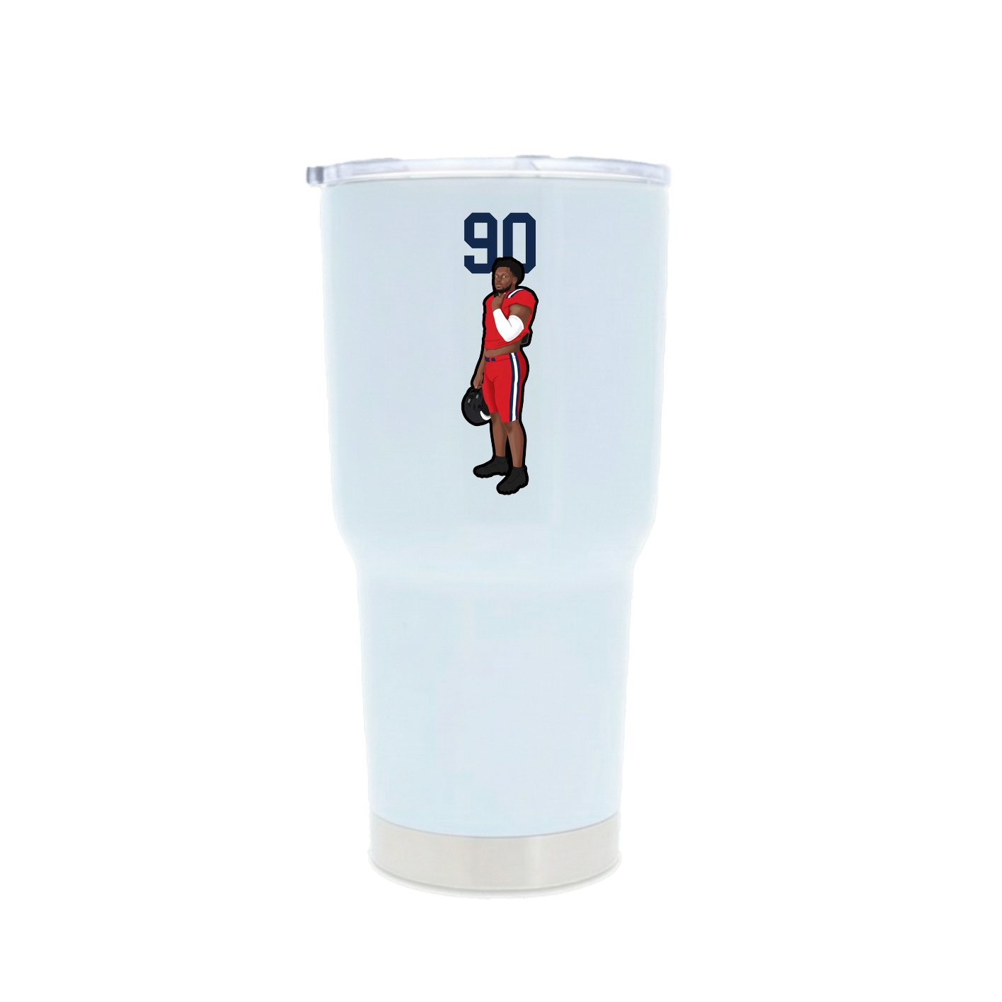 30oz Stainless Steel Tumbler — Number Top in White