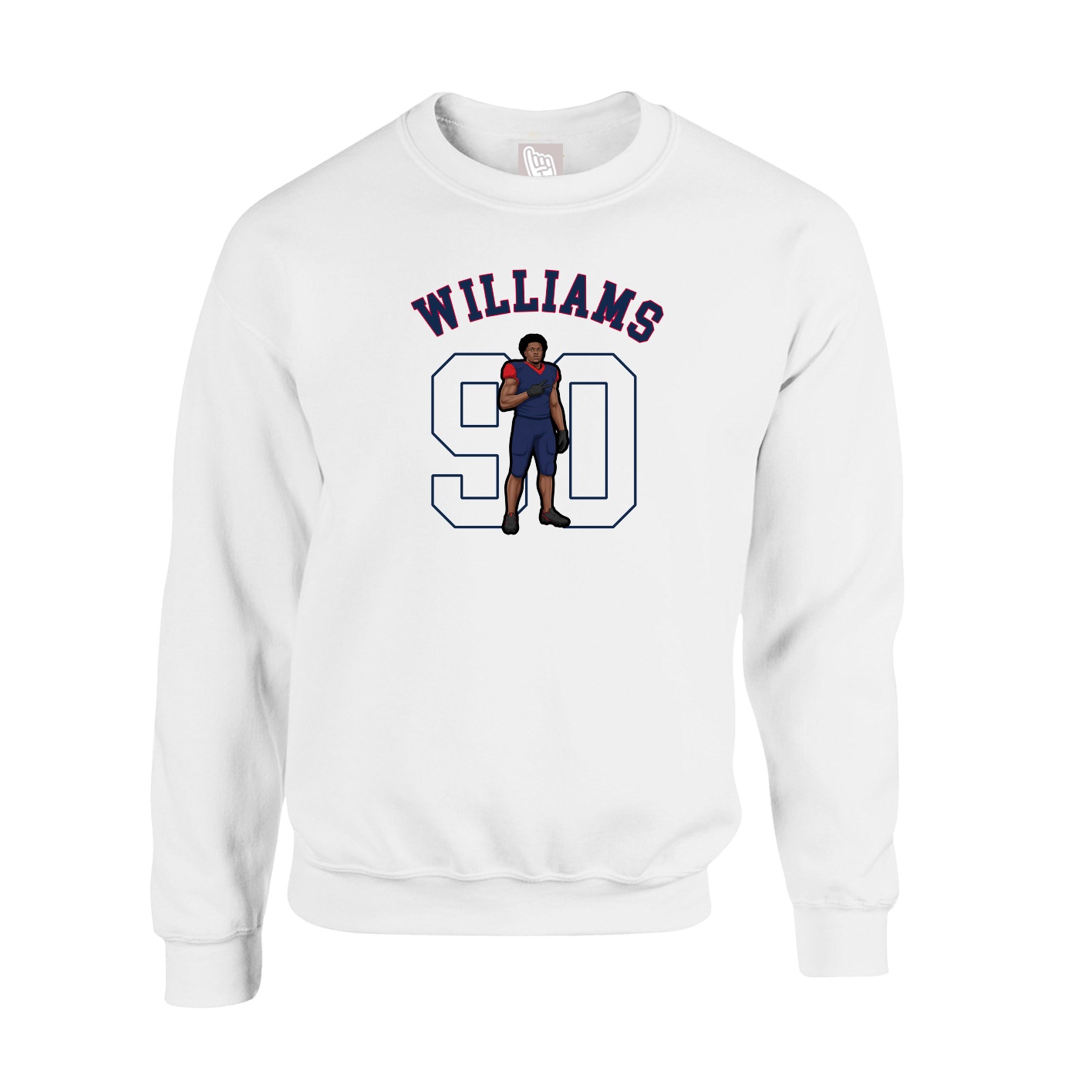 Fleece Crew — Shirsey Arch in White