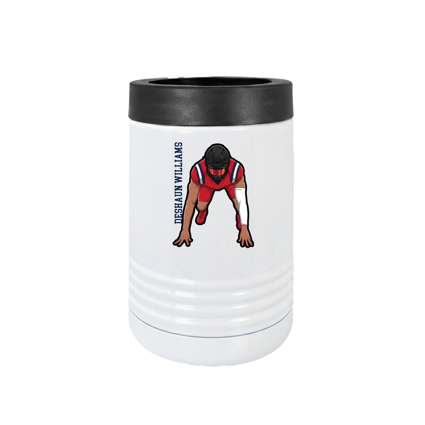 Beverage Holder — Name Vertical in White