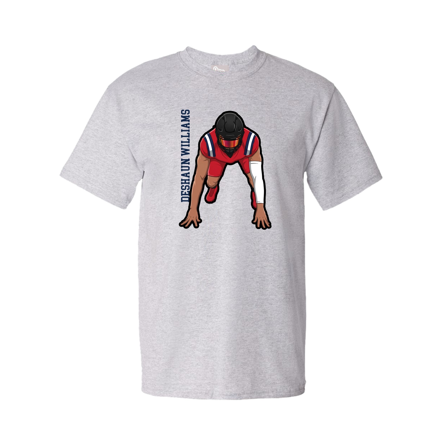 Tee — Name Vertical in Grey