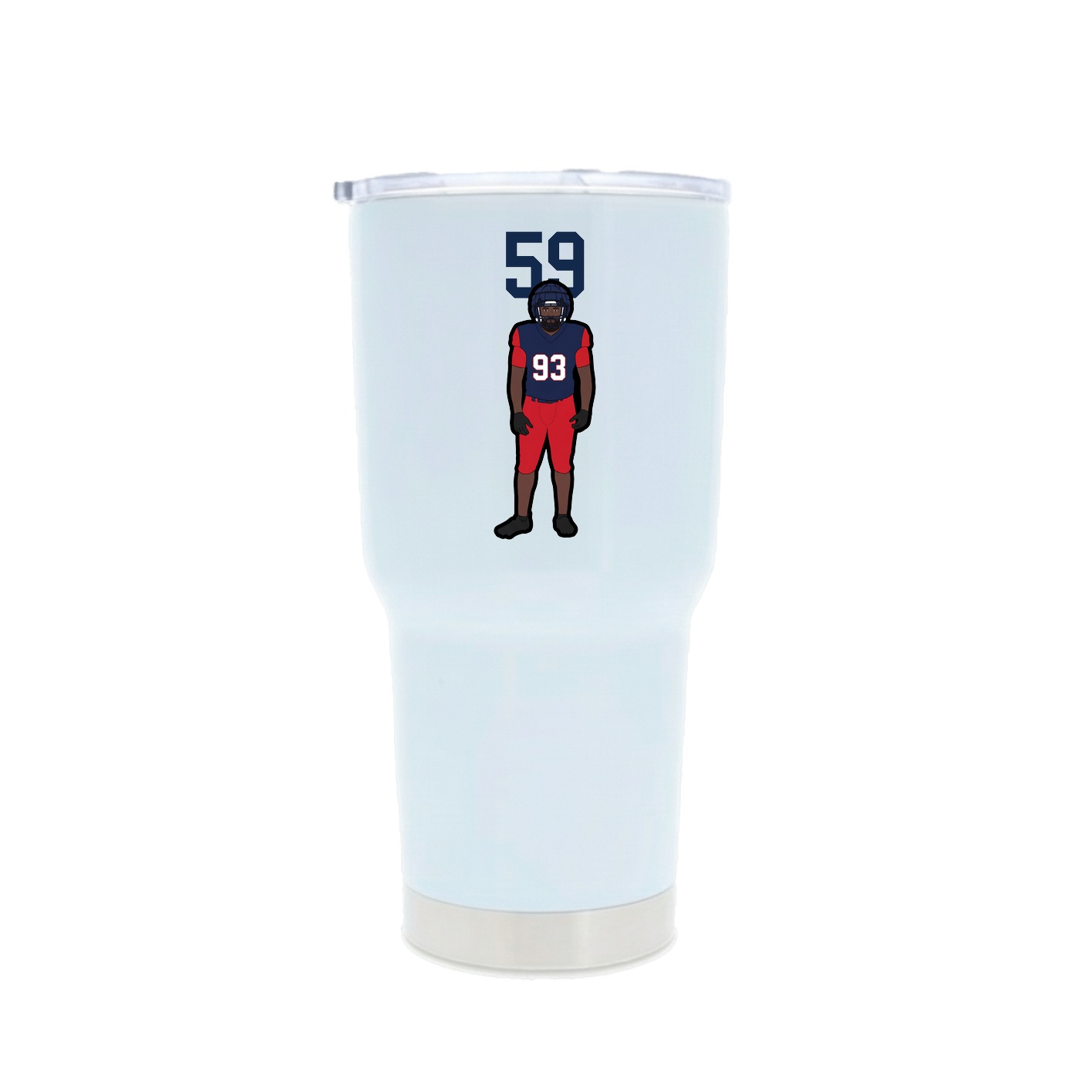 30oz Stainless Steel Tumbler — Number Top in White