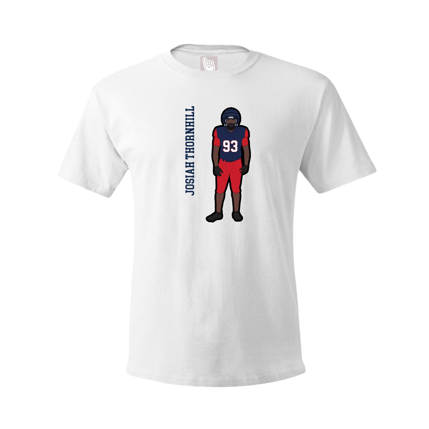 Youth Tee — Name Vertical in White