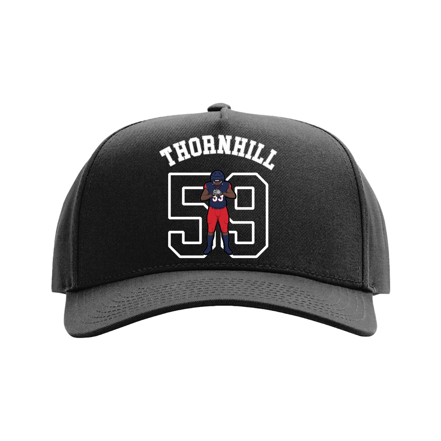 Full Fabric Five-Panel Champ Cap — Shirsey Arch in Black
