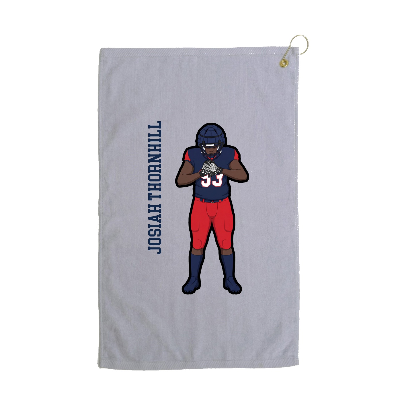 Golf Towel — Name Vertical in Grey
